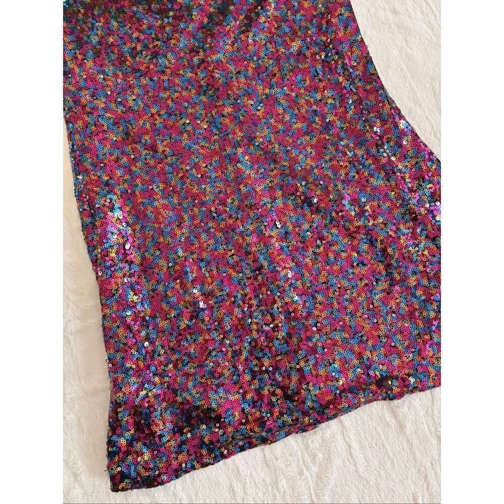 Three Pink Hearts Sequin Dress Girls Size M Multicolor Party Dress